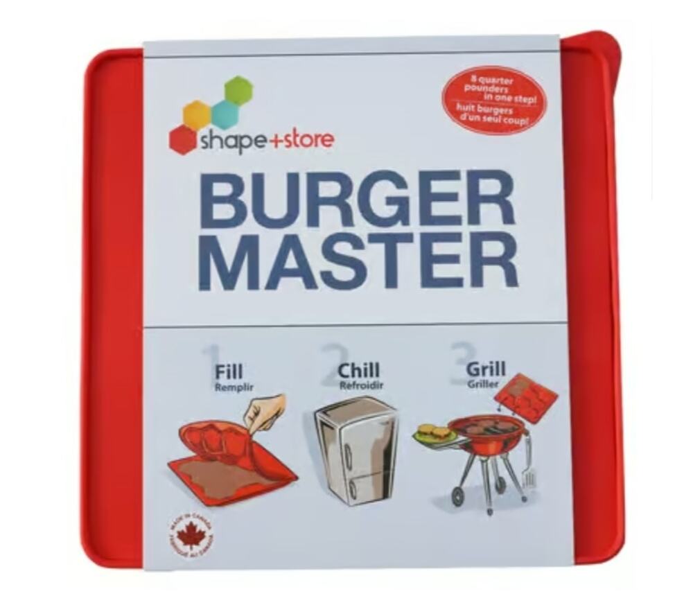 Shape + Store Burger Master Press & Freezer Container Fill Chill & Grill